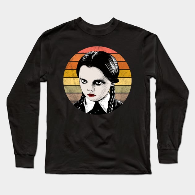 Wednesday Addams Long Sleeve T-Shirt by valentinahramov